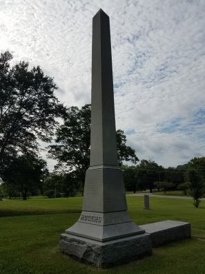 This monument stands near the site where Rogers was killed.